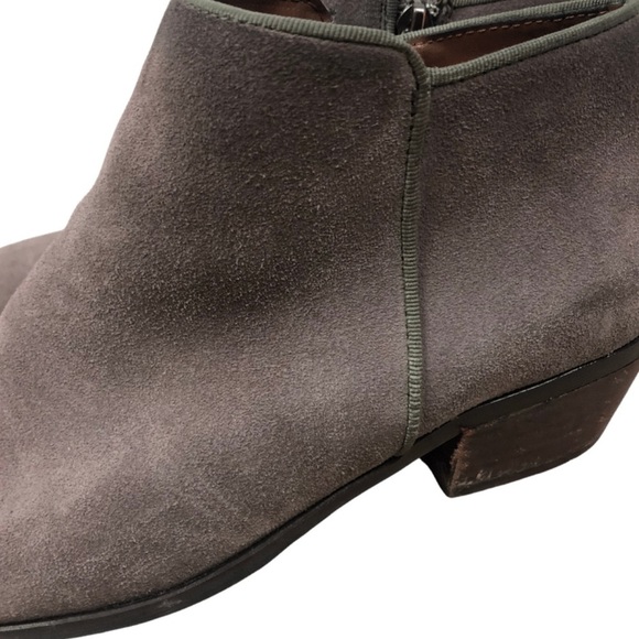 Crown Vintage Women’s Nude Suede Natural Low Heeled Ankle Boot Round Toe Booties - Picture 6 of 16